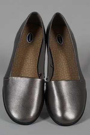 Dr. Scholls Advanced Comfort Series Silver Slip Ons Flats Womans Size 10 thumbnail 2