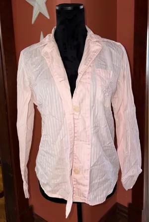 Ralph Lauren Light Pink Striped Pajama Top thumbnail 1