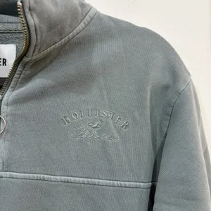 Hollister Sea Foam Green Quarter Zip Pullover Sweatshirt Women’s Size XS thumbnail 3