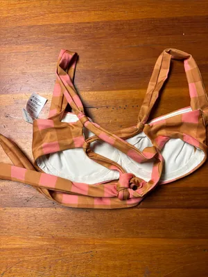 l*space Pink & Tan Check Underwire Bikini Top thumbnail 3