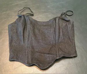 White Fox Boutique Black Sleeveless Bustier 100% Cotton Camisole size S NWOT thumbnail 4