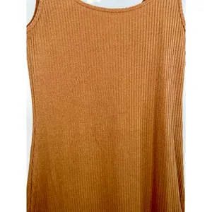 Abercrombie & Fitch Brown Tan Ribbed Knit Sleeveless Tank Mini Dress Womens Sz M thumbnail 5