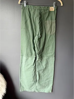Riley Olive Green Wide Leg Pants with Drawstring Waist XS thumbnail 2
