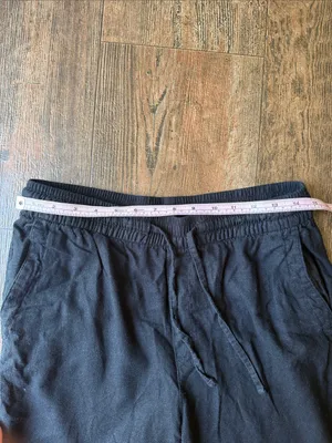 Old Navy High-Waisted Linen-Blend Straight Cropped Pants M Tall in Black Jack thumbnail 7
