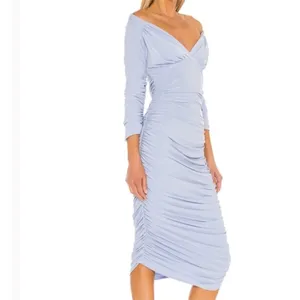Norma Kamali‎ x Revolve Tara Dress Ruched Bodycon Off the Shoulder blue size XS thumbnail 2