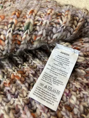 Madewell Rayner Chunky Marled Orchid Mock Neck Cable Knit Winter Sweater Size XS thumbnail 7