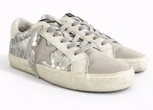Vintage Havana Ingrid Low Top Sneakers Wild Croc Silver Metallic Fashion Size 8‎ thumbnail 1
