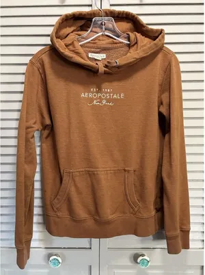Aeropostale Burnt Orange Hododie Sweatshirt Size XS Long Sleeve Embroidered Logo thumbnail 1
