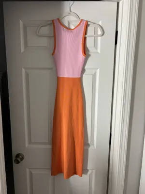Pink and Orange Midi Dress thumbnail 2