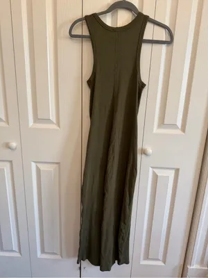 AYR The Metro Ribbed Maxi Dress Green Casual Size XS thumbnail 4