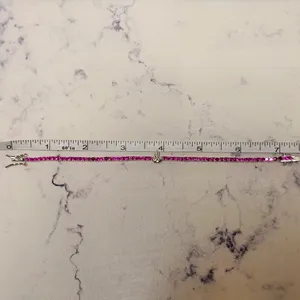 Lili Claspe Ruby Flame Tennis Bracelet New No Tag Red thumbnail 5