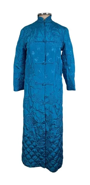 Vintage Oriental Qipao Tang Cheongsam Long Coat Size 34 US Small thumbnail 1