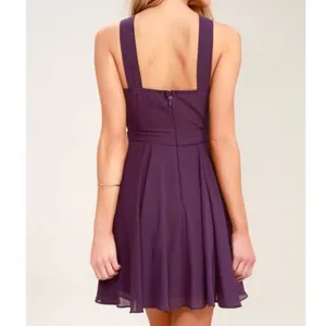 Lulus‎ Forevermore Dusty Purple Halter Sleeveless Skater Dress SMALL thumbnail 5