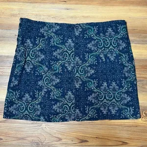 Free People Take It Easy Y2K Boho Festival Paisley Mini Skirt Blue Green Wrap 10 thumbnail 5