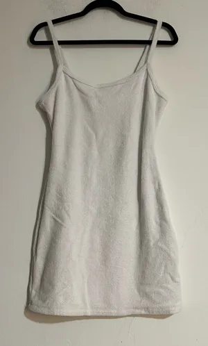 Abercrombie & Fitch White Terry Cloth Towel Mini Dress Size Small thumbnail 1
