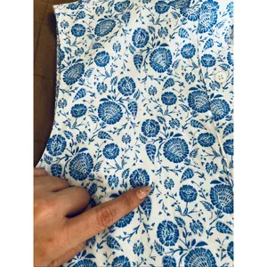 Kiel James Patrick Blue Floral Linen Blend Shirt Dress Nautical Cottage thumbnail 7