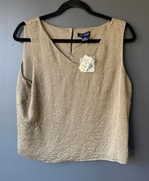 Ann Taylor Beaded Sleeveless Top Size 12 thumbnail 1