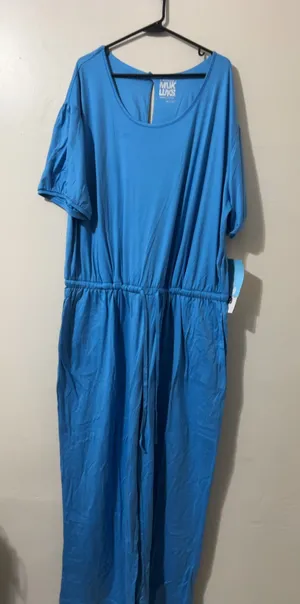 Muk Luks Women's Blue Short Sleeve Jumpsuit Size 2X thumbnail 1