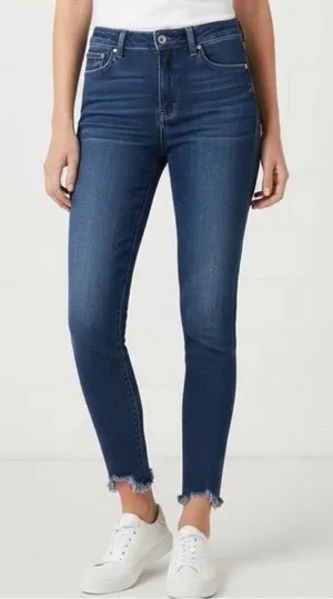 7 For All Mankind The Ankle Skinny Jeans Size 28 Blue Raw Hem Casual Edgy Staple thumbnail 1