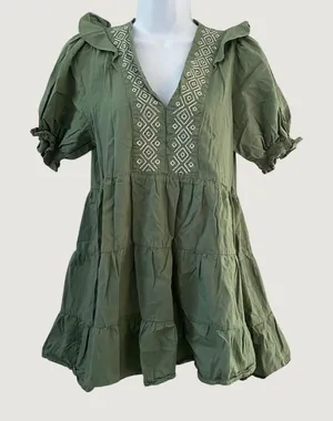 Anthropologie Afternoon The Isabella Mini Dress Small 100% Cotton Cottagecore thumbnail 1