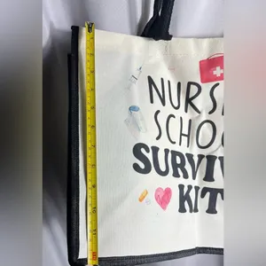 Source Unknown Nursing School Survival Kit Canvas Tote Bag NWT Reusable Multiple Use Tote thumbnail 4