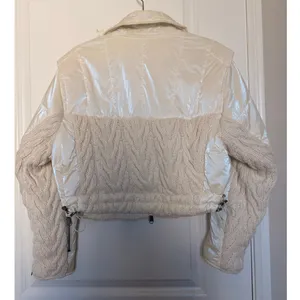 Free People Puffer Jacket Knit With It Quilted Knitted Ivory XS $298 Ski Winter‎ thumbnail 4