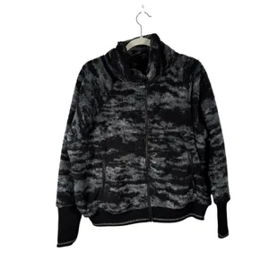 Athleta‎ Tugga Sherpa Jacket Full Zip Fog Camp Black Camo Womens Plus Size 1x thumbnail 3
