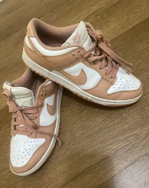 Nike Women's Dunk Low Rose Whisper Pink White Shoes thumbnail 1
