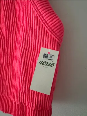Aerie NEW! Superchill Seamless High Neck Bra Top Pink Ribbed thumbnail 9