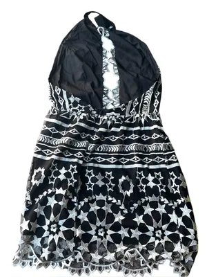 Jen’s Pirate Booty Embroidered Navy Halter Mini Dress thumbnail 4