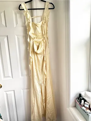 Nana Jacqueline Caroline Dress in Butter Yellow sz Small thumbnail 5