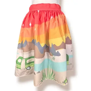 Retro Camping Skirt Camper Desert Sunset Scenic Novelty A Line USA Made Vacation thumbnail 2