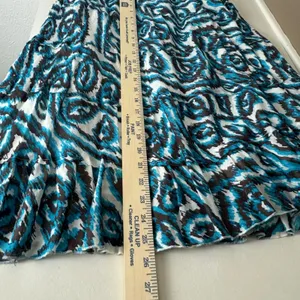 Studio West Womens Teal Brown Romantic Tiered Cotton Midi Skirt Size‎ M Boho thumbnail 6