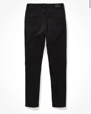 American Eagle Stretch Ripped Mom Jean Black thumbnail 4