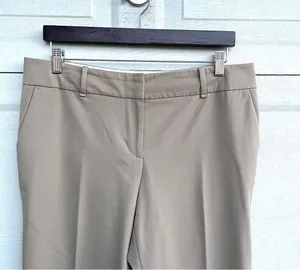 Ann Taylor Womens Pants Trouser Beige Wide Leg Career Pockets Flat Front 10 thumbnail 4