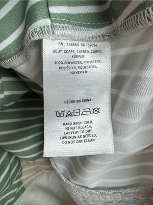 Mare Mare x Anthropologie Tie Front Striped Wrap Tank Top Green Beige Medium thumbnail 6