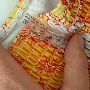 Orange floral ribbed bikini set Size L thumbnail 4