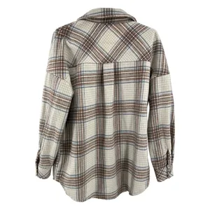 Altar’d State neutral shacket oversized S plaid fall winter soft outdoor plaid thumbnail 2
