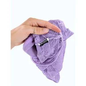 SheIn Women’s Lavender Purple Lace Bustier Corset Top Long Sleeve Floral Sheer XS thumbnail 3