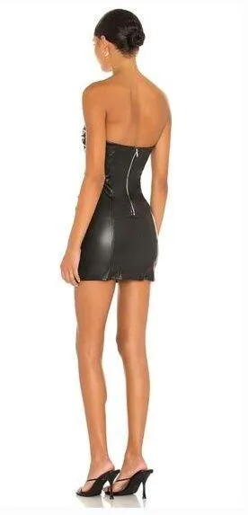 Superdown Lily Ruched Mini Dress in Black XS thumbnail 2