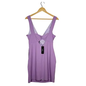 Lulus Must Be a Twist of Fate Mini Dress NWT XL Lavender Bodycon Twist Front Hot thumbnail 4