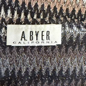 A. Byer Knit Tank Top M Black Grey Zigzag Chevron Metallic Y2K Indie Glitz Lurex thumbnail 6