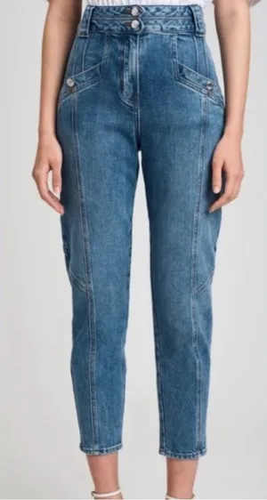 10 Crosby Derek Lam Alexa Barrel Jeans Size 27 High Rise Cropped Blue thumbnail 1