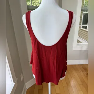 American Eagle Outfitters Rusty Red Low Scoop Back Loose Fit Crop Tank Sz Small thumbnail 11
