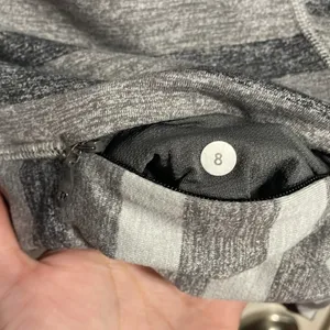 Lululemon Race Your‎ Pace Long Sleeve Marshmallow Stripe Heathered Athleisure thumbnail 5