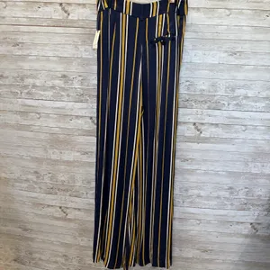 NWT Maeve Anthropologie Womens 6 Pants Wide Leg Navy/Marin Mustard White Striped thumbnail 6