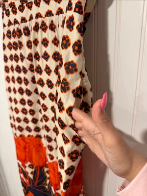 Maeve Strapless Maxi Dress in White with Orange Tulips thumbnail 5