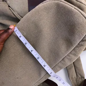 Y2K Vintage Unisex Preppy Academia Khaki Brown canvas l messenger backpack book bag purse cargo pockets. Great for school, university, work. Can fit most books laptops #boho #granola #hippie #adventure #gypsy Measurement in pics thumbnail 6