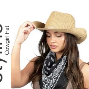 NWT STYLINE Tan Cowboy/ Cowgirl Hat thumbnail 1