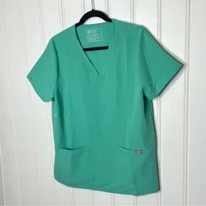 FIGS Casma Three-Pocket Scrub Top Surgical Green V-Neck Large 025NEW thumbnail 3